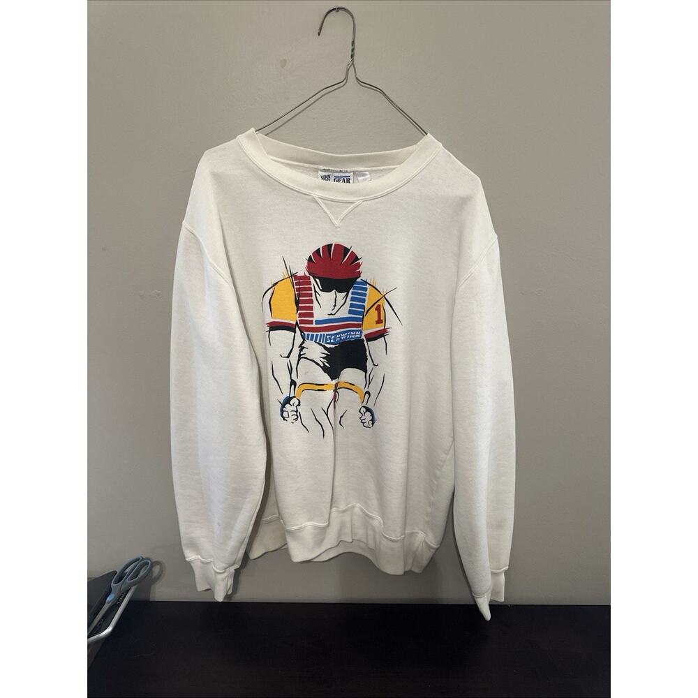 Retro 70s 80s Schwinn Graphic Crewneck Pullover Sweatshirt Sz L Sweatshirt